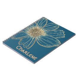 Individuelle Name Beautiful Gold Blume Design Note Notizblock