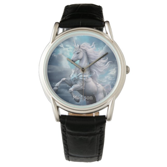 Individuelle Name Beautiful Unicorn Armbanduhr (Vorderseite)
