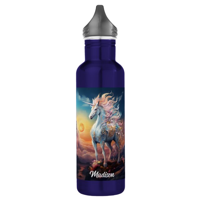 Individuelle Name Beautiful Unicorn Edelstahlflasche (Links)