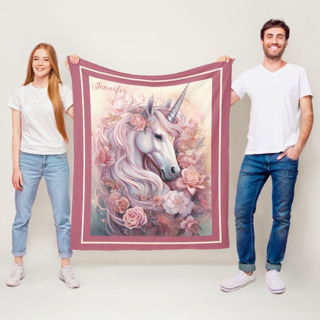 Individuelle Name Beautiful Unicorn Fleecedecke (Beispiel)