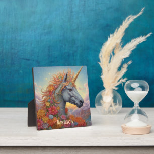 Individuelle Name Beautiful Unicorn Fotoplatte