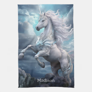 Individuelle Name Beautiful Unicorn Geschirrtuch