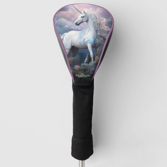 Individuelle Name Beautiful Unicorn Golf Headcover (Vorderseite)