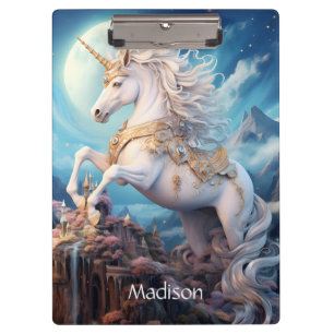 Individuelle Name Beautiful Unicorn Klemmbrett