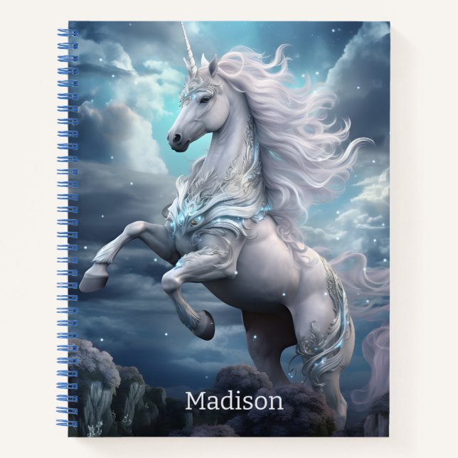 Individuelle Name Beautiful Unicorn Notizbuch (Vorderseite)