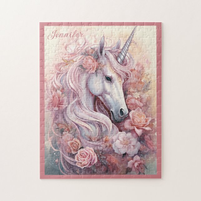 Individuelle Name Beautiful Unicorn Puzzle (Vertikal)