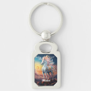 Individuelle Name Beautiful Unicorn Schlüsselanhänger