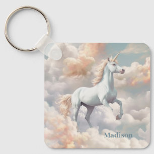 Individuelle Name Beautiful Unicorn Schlüsselanhänger