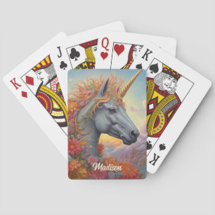 Individuelle Name Beautiful Unicorn Spielkarten