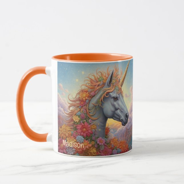 Individuelle Name Beautiful Unicorn Tasse (Links)