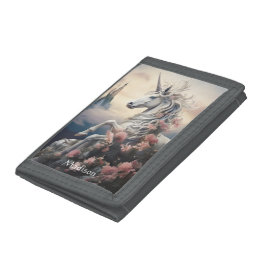 Individuelle Name Beautiful Unicorn Tri-fold Geldbeutel