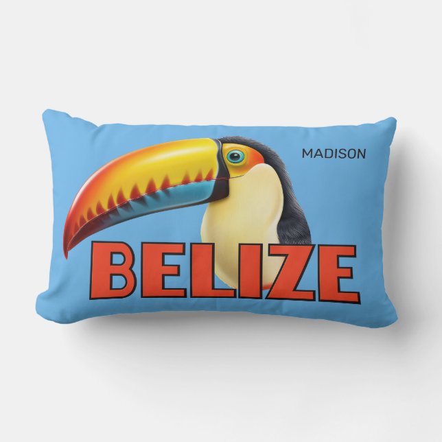 Individuelle Name BELIZE Toucan Lendenkissen (Vorderseite)