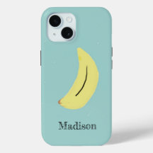 Individuelle Name bemalte Banane auf blau