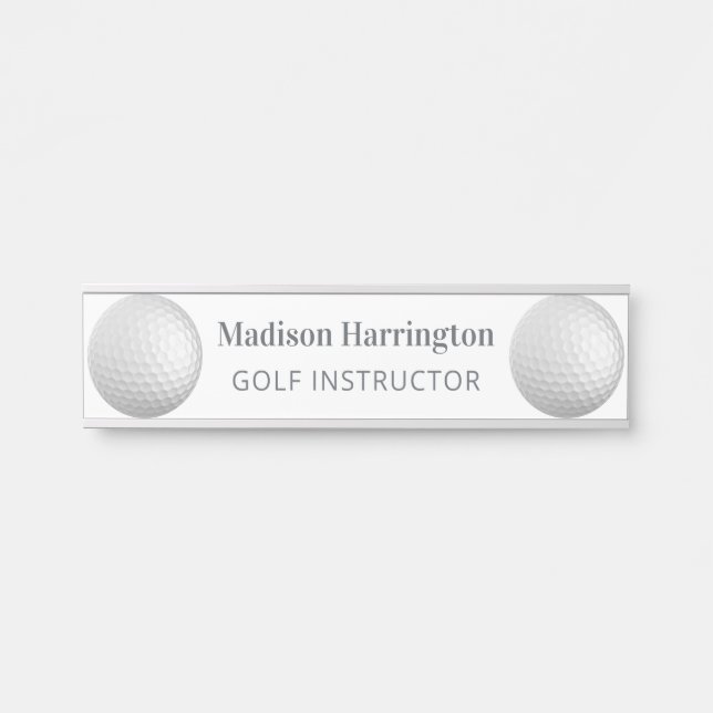 Individuelle Name & Beruf Golf Ball Türschild (Vorderseite )