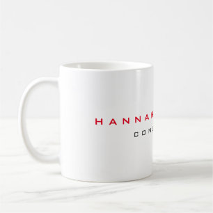 Individuelle Name Beruflich Red Grau Weiß Moderne Kaffeetasse