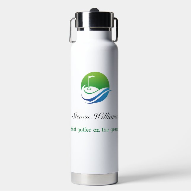 Individuelle Name Best Golfer Wasserflasche Trinkflasche (Vorderseite)