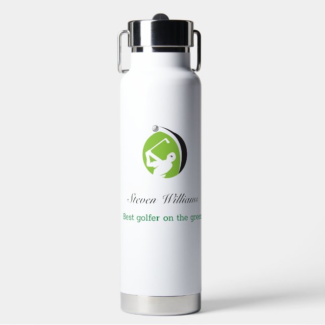 Individuelle Name Best Golfer Wasserflasche Trinkflasche (Vorderseite)