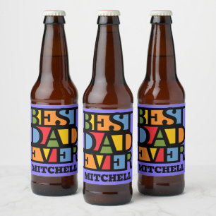 INDIVIDUELLE NAME BEST VATER EVER BIERFLASCHENETIKETT