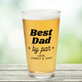 Individuelle Name Bester Vater nach Par Retro Cool Glas