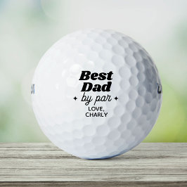 Individuelle Name Bester Vater nach Par Retro Cool Golfball