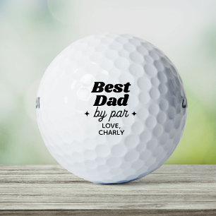 Individuelle Name Bester Vater nach Par Retro Cool Golfball