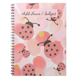 Individuelle Name/Betreff Ladybug Pastel Notizblock