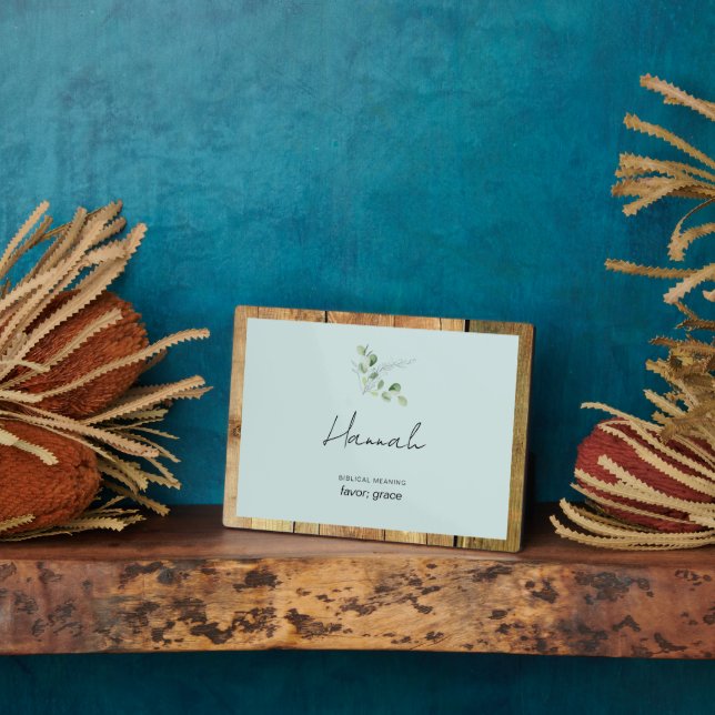 Individuelle Name Biblical Meaning Plaque Fotoplatte (Seite)