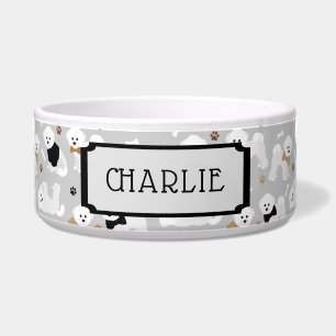 individuelle Name Bichon Frise Pattern Grau Dog Bo Napf