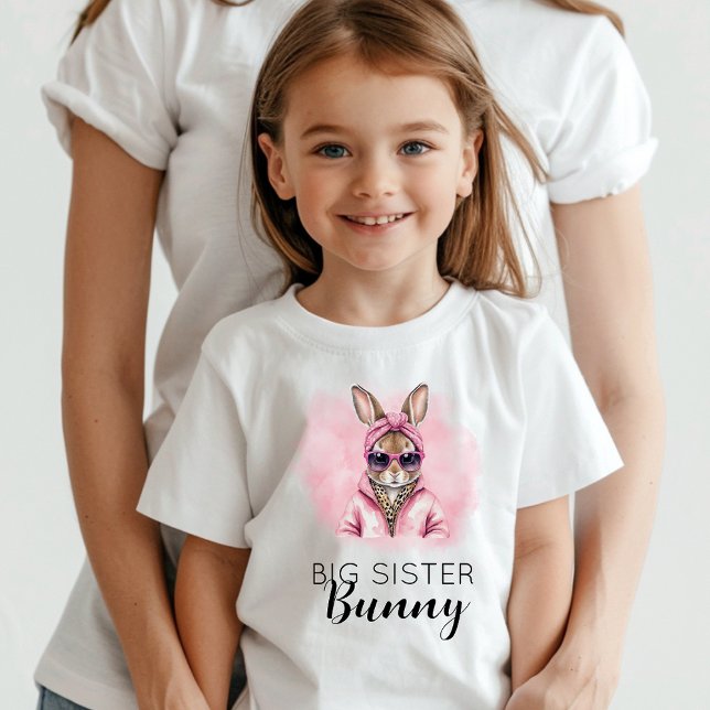 Individuelle Name Big Sister Bunny Matching Family T-Shirt (Von Creator hochgeladen)