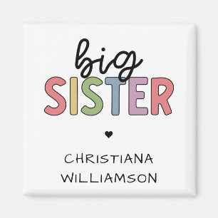 Individuelle Name Big Sister Niedlich Personalisie Magnet