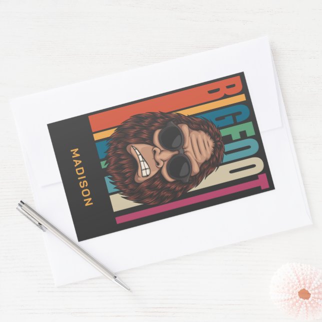 Individuelle Name Bigfoot Rechteckiger Aufkleber (Umschlag)