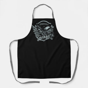 Individuelle Name Biker Skull Wings Motorradgarage Schürze