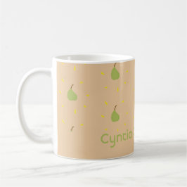 Individuelle Name-Birnmuster braun Kaffeetasse