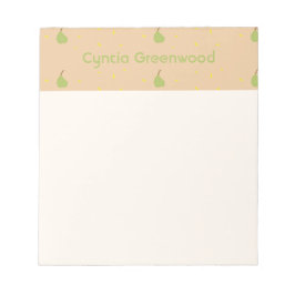 Individuelle Name-Birnmuster braun Notizblock