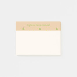 Individuelle Name-Birnmuster braun Post-it Klebezettel