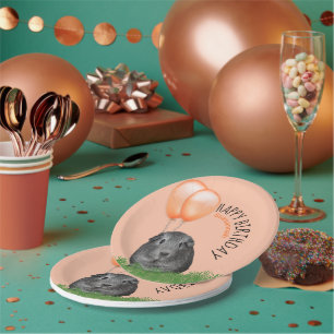 Individuelle Name Birthday Guinea Schweineborg Bal Pappteller