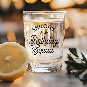 Individuelle Name Birthday Squad Party Schnapsglas