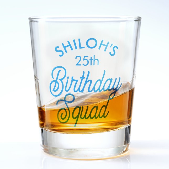 Individuelle Name Birthday Squad Party Schnapsglas (Von Creator hochgeladen)