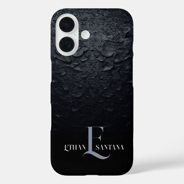 Individuelle Name Black Gradient Case-Mate iPhone Hülle (Rückseite)