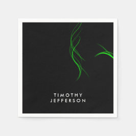 Individuelle Name Black Green Curves Elegante Mode Serviette