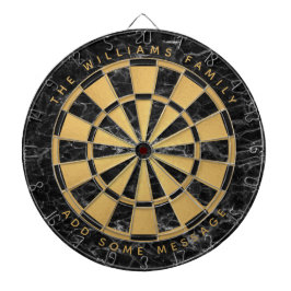Individuelle Name Black Marble Imitats Goldenes Fo Dartscheibe