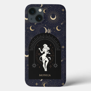 Individuelle Name Black Mystic Zodiac Leo Case-Mate iPhone Hülle