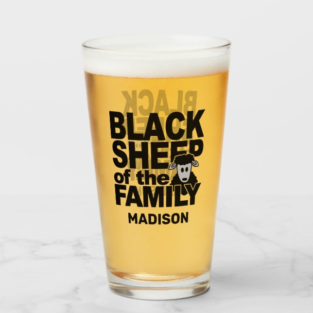 Individuelle Name "Black Sheep" Glas (Rückseite (gefüllt))