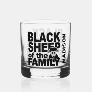 Individuelle Name "Black Sheep" Whiskyglas