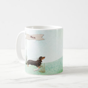 Individuelle Name Black & Tan Dackel Hund Kaffeetasse