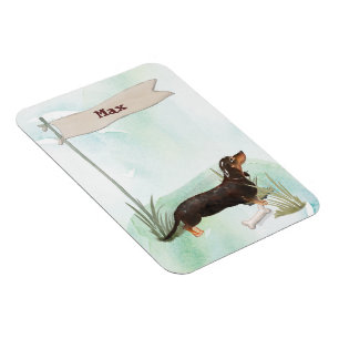Individuelle Name Black & Tan Dackel Hund Magnet