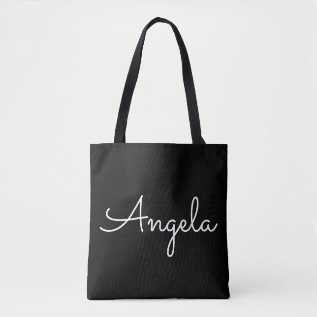 Individuelle Name Black Tote Bag (Vorderseite)