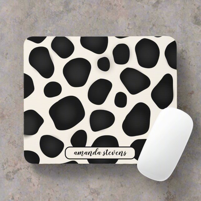 Individuelle Name Black Typografy Abstrakt Pattern Mousepad (Von Creator hochgeladen)
