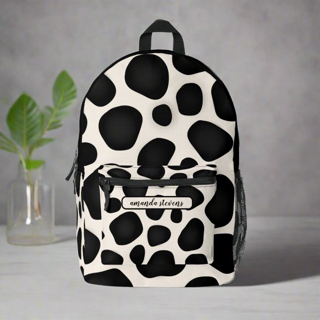Individuelle Name Black Typografy Pattern Abstrakt Bedruckter Rucksack (Von Creator hochgeladen)
