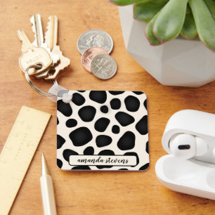 Individuelle Name Black Typografy Pattern Abstrakt Schlüsselanhänger